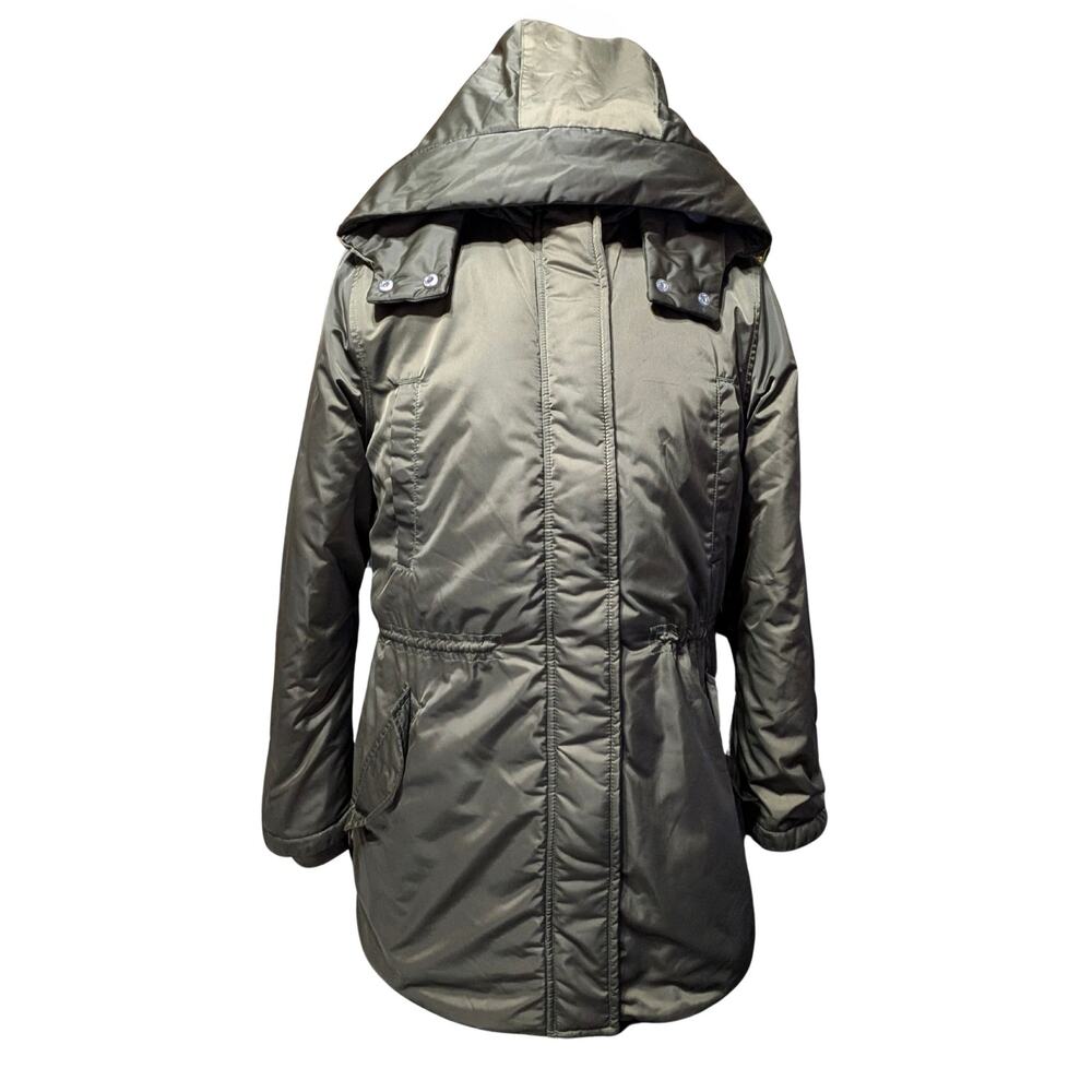 Abercrombie And Fitch Ultra Parka Olive Green Faux Fur Women’s Size Medium USED